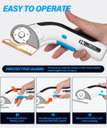 Cordless Electric Scissors Rotary Cutter For Cardboard And Packages 4V Box Cutter With Replacement Blade And Charger in use