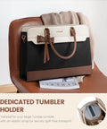 Women Laptop Tote Bag Waterproof Leather Work Bag Spacious Computer Handbag with Durable Bottom Feet Boss Lady Style