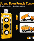 Sturdy Waterproof Industrial Crane Pushbutton Switch Control Box With Three Button Operation for Electric Hoist Lift and Automation Robots, yellow control box design