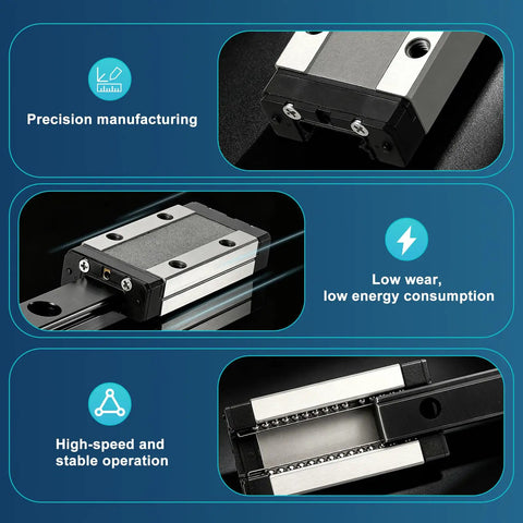 MGN9 500mm Linear Sliding Rail Guide With MGN9H Carriage Block, high-speed operation, low wear, precision manufacturing