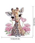 Diamond Painting Hanging Pendant Kit For Adults with giraffe rhinestone design, 13.8x15cm size, ideal for window or garden decor.