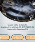 Mulch Plug Kit For 42 Inch Lawn Mower Decks Compatible With MTD Cub Cadet Craftsman 2012 And Later Fits 63105195A 631-05195A 19A30055100 LTX 1045 1046 VT LTX 1050KH Models Replaces 631-05195 And 63105195A Easy Install Rugged Build black plastic mower deck mulch plug installed on 42-inch deck