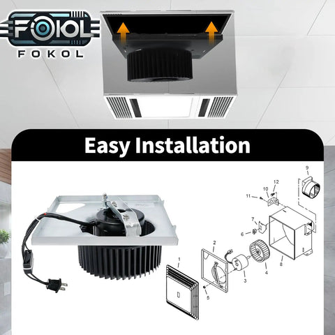 Upgraded Replacement Motor Assembly For Bathroom Exhaust Fans Compatible With Broan NuTone 676 684-D 2684F-A installation guide