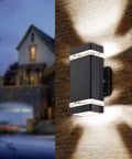 4 Pack LED Square Up And Down Outdoor Wall Lights Aluminum Waterproof Exterior Lamps 3000K 5W ETL Listed Weatherproof