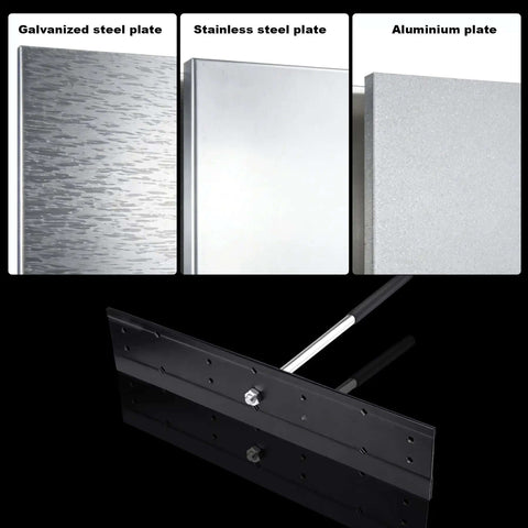 Heavy Duty 16 Inch Sheet Metal Folding Tool With Dual Depth Three Eighths And One Inch Bends displayed with metal samples