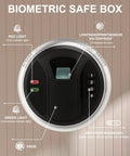 Biometric Fingerprint Home Safe With Quick Access Digital Lock Box control panel and sensor close-up