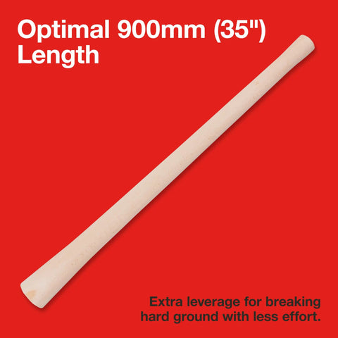 Beefy Wooden Pickaxe And Mattock Handle 35 Inch 900mm Kiln Dried Beech Heavy Duty Yet Lightweight Fits Most Standard Heads