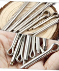 304 Stainless Steel Roll Pin Set 220 Piece Cotter Pin Assortment Kit For Cars Trucks And Small Engines Lower Parts Hardware DIY Friendly Ride Ready Easy Install Durable Automotive Hairpins And Springs, silver pins in hand