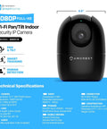 1080P WiFi Indoor Security Camera With Pan Tilt Zoom AI Human And Pet Detection Night Vision Nanny Cam product details