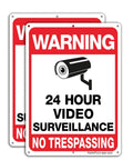 Tough As Nails Video Surveillance Sign And No Trespassing Warning Plaque For Outdoor Security 10 By 7 Inch Aluminum CCTV Markers showing 2 reflective signs.