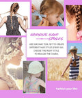 Hair Loop Tool Set With Pink Rat Tail Comb For French Braid Styling, Daily Braiding Kit For Mornings, School, Work Or Dance Practice, Replaces Fingers For Quick Slick Everyday Looks. Hair loop tools for braids in women and kids hairstyles