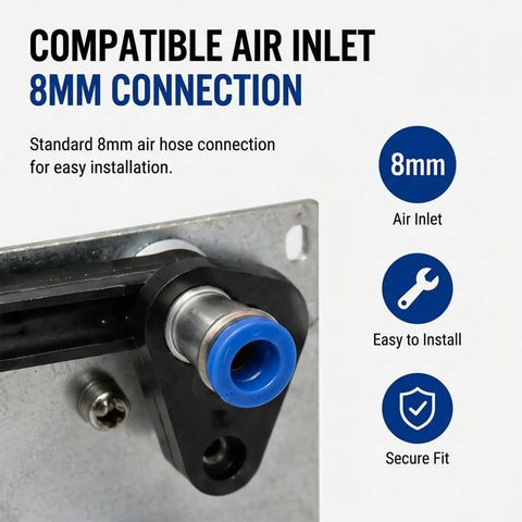 8mm hose connection detail of 4 Pedal Tire Changer Foot Control Assembly With Heavy Duty Steel Frame And Aluminum Pedals Pneumatic Air Valve System Replacement Component For Tire Changer Machine