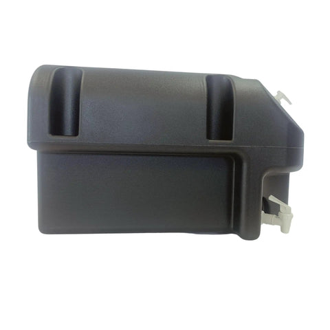 Side view of Road Ready Heavy Duty Portable Hand Washing Station featuring a 6.6 gallon tank and secure valve for outdoor use.