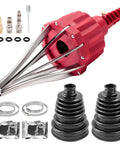 Pro Grade Pneumatic CV Joint Boot Installation Tool Kit with expander, boot repair sets, durable steel, and rubber components