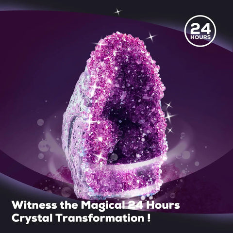Purple crystal geode from Geodes Growing Science Kit For Kids Ages 6 8 12 With Crystal Growth In 24 Hours STEM Educational Toys For Geology Lovers