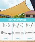 Heavy Duty Stainless Steel Shade Sail Hardware Kit for Awning Setup and Garden Sails with Adjustable Turnbuckles DIY