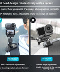 Person using Magnetic Backplate Mount for Osmo Nano With One Quarter Inch Thread Adapter on shoulder strap showing 360° rotation feature