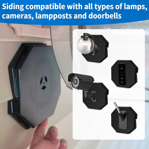 Paintable Black Vinyl Siding Mounting Block For Outdoor Lights And Fixtures Thick Textured Block With Snug Fit And Color Match To Seamlessly Blend In With Your Home Exterior And Boost Curb Appeal, installed on vinyl siding for lamps and cameras