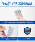 Installation steps for 3 Pack Home Security Alarm Signs Weatherproof Self Adhesive 24 Hour Warning Stickers on a surface