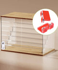 16 Set Double Magnetic Door Latches Self Adhesive L Shaped Acrylic Door Closures shown on glass cabinet with red highlight inset