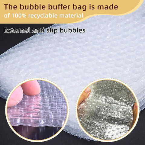 Close-up of 50 Pack 8x10 Bubble Pouches For Shipping And Moving, showing clear double wall cushioning material