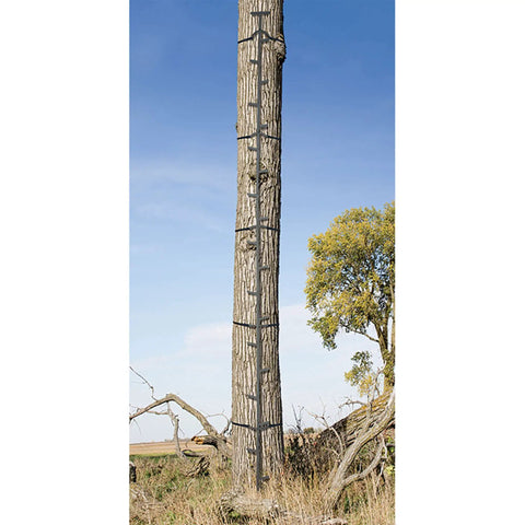 20 Foot Quick Stick Climbing Sticks Tree Stand Hunting Gear System for Mobile Deer Hunters installed on tree