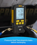 Digital Vacuum Gauge For HVAC With Leak Test And Evacuation Mode, 0-2000 mbar Range, Auto Evacuation For Moisture Removal, Real-Time Delta P Tracking, Four-Unit Display For Quick Pressure Checks, with hoses