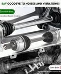 Heavy Duty Front Cv Axle Shaft Pair Drop In Ready No Sweat Swap Bolt On For 4wd Awd 6 Lug Chevy Silverado 1500 Tahoe Suburban Gmc Sierra Yukon Cadillac Escalade Driver Passenger Side with durable neoprene boots.