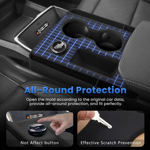 Silicone Center Console Organizer for 2025 2026 Chevy Equinox Not for Equinox EV Anti Scratch Protective Pad Cover Cup Holder Tray Storage Box and Silicone Shift Panel Trim Cover Custom Fit Interior Accessory