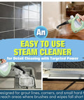Hella Badass Handheld Steam Cleaner With 3 Bar High Pressure And 11 Piece Chemical Free Kit For Deep Household Surfaces cleaning grout, corners, and hard-to-reach areas.