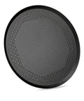 16 Inch Perforated Pizza Pan With Holes For Oven, Heavy Duty Aluminum Round Crisper Baking Tray, black finish, angled view