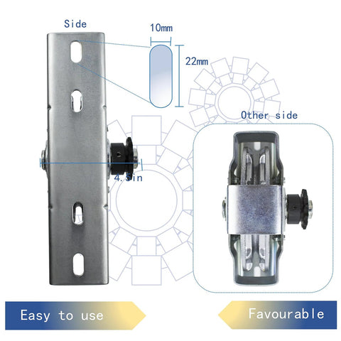 Side view of LAJIAOZ garage door jackshaft chain hoist in heavy-duty steel with adjustment knob