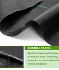 Heavy Duty Weed Barrier Landscape Fabric 3x100ft 3.2oz Garden Cloth Ground Cover close-up showing durable black woven material