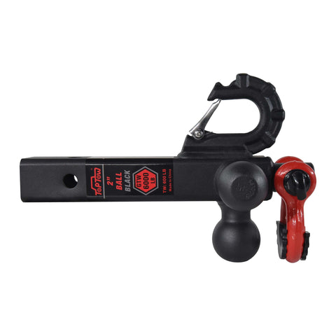 Tri Ball Hitch Mount With Matte Black Finish For 1 7/8, 2, And 2 5/16 Inch Balls, 360 Degree Swivel Base, 2 Inch Receiver, Multi Fit Tow Hitch