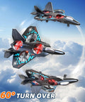 Foam RC Airplane for Kids and Adults performing 360-degree flips in the sky, showcasing colorful lights and durable design