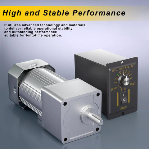 High Torque AC Gear Motor With Low Speed 15 RPM 110V 200W 18mm Shaft Diameter One To Ninety Reduction Reversible Variable Speed Governor