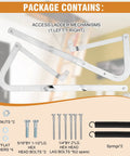 55 2 Attic Ladder Hinge Arms With Springs Heavy Duty Galvanized Replacement Parts kit showing hinges, bolts, nuts, and springs