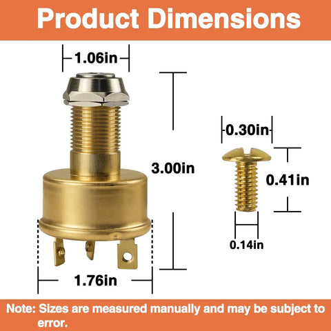 Keyed Marine Boat Ignition Switch With Keys 3 Terminals 3 Position Off Run Start 12V 15A Heavy Duty Marine Electrical Switch