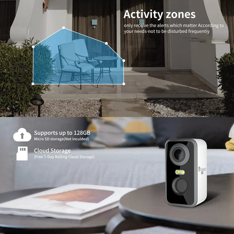 Wireless Outdoor Security Cameras Two Pack 3MP Battery Powered AI Motion Detection Spotlight Siren Alarm Home Surveillance