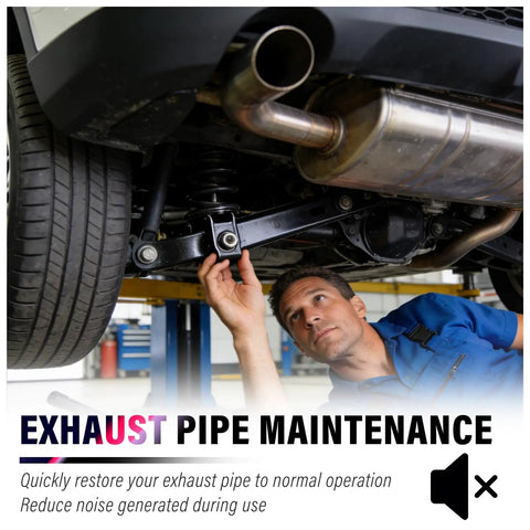 Mechanic inspecting 2Pcs Rubber Exhaust Hangers Replacement OEM 25956663 Shock Absorbing Muffler Hanger under vehicle