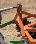 3 Point 6-Foot Notched Disc Harrow Plow Attachment For Cat 1 Tractors With 16-Inch Notched Discs attached to a tractor