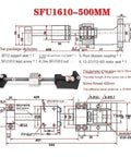 SFU1610 Ball Screw Kit With Integrated Stepper And Servo Motor Housing, Ultra Low Backlash, Smooth Rolling Friction, Bearing Steel Build, Linear Guide Lifting Module For Precision CNC Machines, 500mm