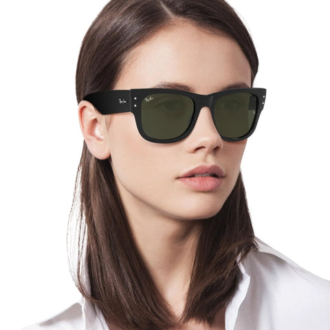 Unisex Mega Wayfarer Square Sunglasses Black Green Frame Not Polarized Medium 51mm 21mm Bridge Casual Cool Everyday Wear