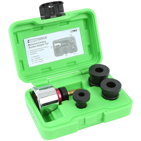 Universal Cooling System Adapter Kit For Radiator Pressure Testing, Easy Fit For Most Cars And Light Trucks in green case