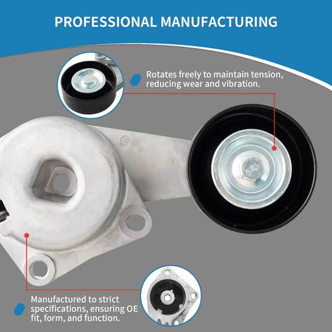 Hot Rod Level Engine Belt Tensioner And Idler Pulley Kit 38274 Replacement, close-up of tensioner pulley