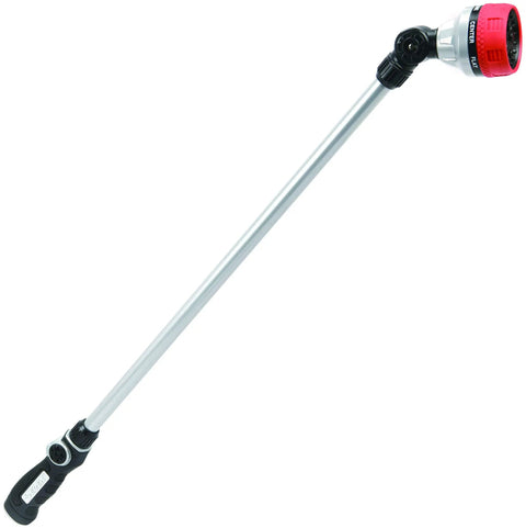 Long Metal Garden Wand With Seven Watering Patterns, Thumb Control, 180 Degree Adjustable Head, lightweight aluminum