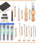 Needle Felting Kit With 127 Pcs Needles In Four Gauges 42 40 38 36, Pro Grade Wooden Handle Tools, Foam Pad, Finger Cots, Needle Bottles