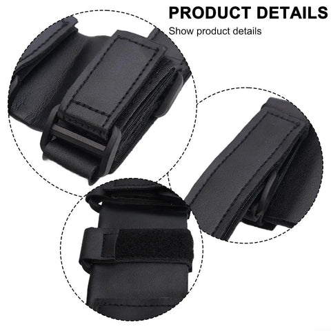 Ride Ready Golf Cart Speaker Holder Strap And Bike Rail Mount For Water Bottles And Music Players Adjustable Non Slip Attachment Waterproof PU Build Easy Clip On Setup For On The Go Riding close-up of non-slip straps