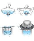Illustration of Hair Catcher For Tub And Shower Drains, Dome Shaped Drain Protector That Fits Pop Up And Regular Drains, stopping hair.