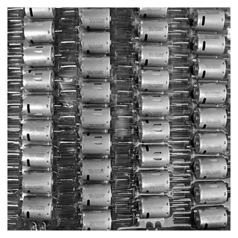 Array of Micro RS370 DC Motor 370 Size Compatible With 6V 7.2V 9V 12V Delivers 33600 RPM High Speed and Beefy Magnetic Power.